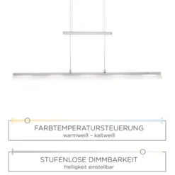 LED Pendelleuchte, dimmbar Farbtemperatursteuerung Sensordimmer