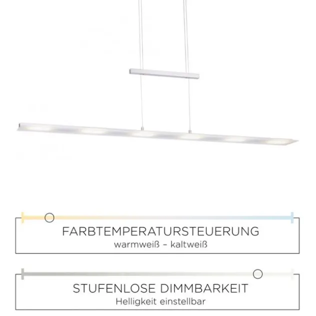 LED Pendelleuchte dimmbar, Farbtemperatursteuerung über Sensordimmer
