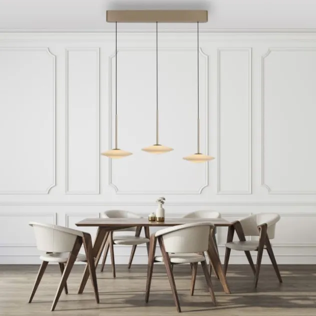 LED Pendelleuchte ELIPSA, bronce, Tronicdimmer, Comfort-Lift