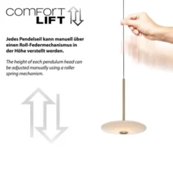 LED Pendelleuchte ELIPSA, bronce, Tronicdimmer, Comfort-Lift