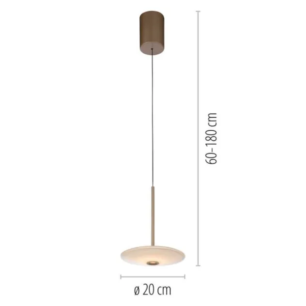LED Pendelleuchte ELIPSA, bronce, Tronicdimmer Comfort-Lift