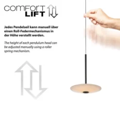 LED Pendelleuchte ELIPSA, schwarz, Comfort Lift, Tronicdimmer