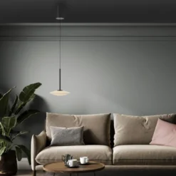 LED Pendelleuchte ELIPSA, schwarz, Comfort-Lift, dimmbar
