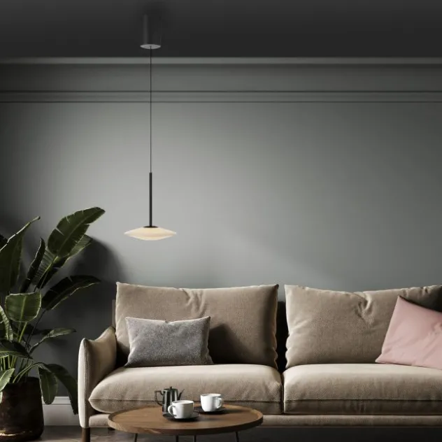 LED Pendelleuchte ELIPSA, schwarz, Comfort-Lift, dimmbar
