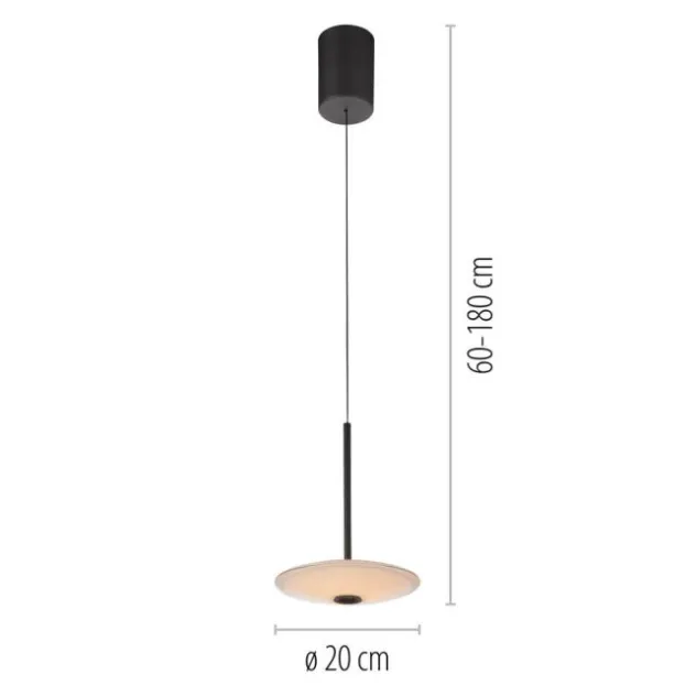 LED Pendelleuchte ELIPSA, schwarz, Comfort-Lift, dimmbar