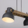 LED Pendelleuchte 2 flammig Akazienholz höhenverstellbar Industrial