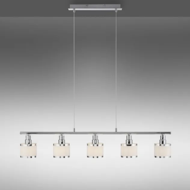 LED Pendelleuchte 5 flammig chrom glänzend Esszimmerlampe