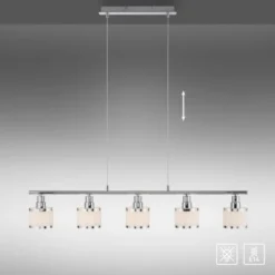 LED Pendelleuchte 5 flammig chrom glänzend Esszimmerlampe