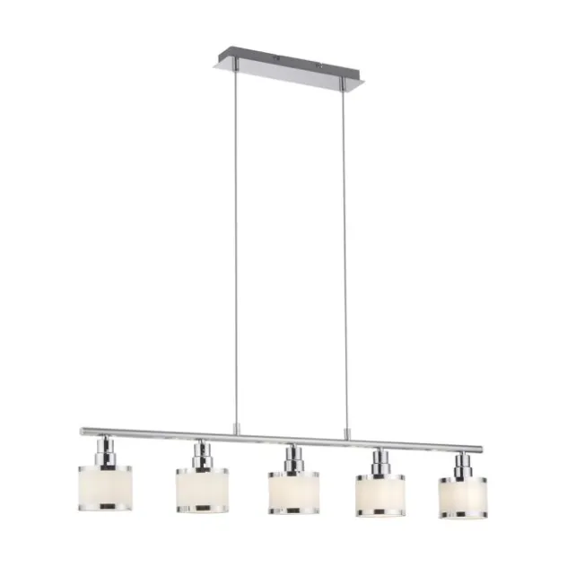LED Pendelleuchte 5 flammig chrom glänzend Esszimmerlampe