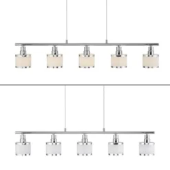 LED Pendelleuchte 5 flammig chrom glänzend Esszimmerlampe