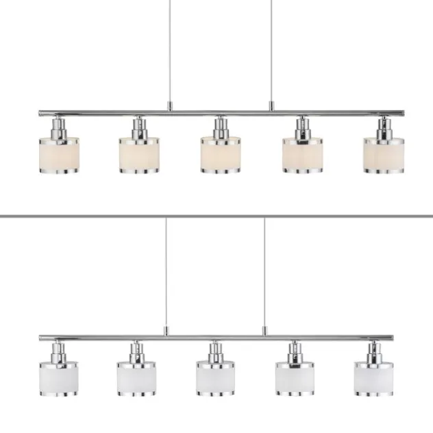 LED Pendelleuchte 5 flammig chrom glänzend Esszimmerlampe