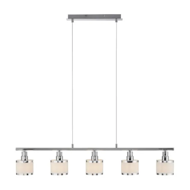LED Pendelleuchte 5 flammig chrom glänzend Esszimmerlampe