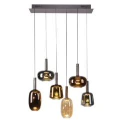 LED Pendelleuchte 6 flammig höhenverstellbar per Lift dimmbar Memoryfunktion