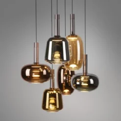 LED Pendelleuchte 6 flammig höhenverstellbar per Lift dimmbar Memoryfunktion