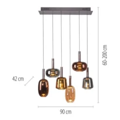 LED Pendelleuchte 6 flammig höhenverstellbar per Lift dimmbar Memoryfunktion