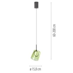 LED Pendelleuchte 1 flammig Metallfarbe Kaffee-grün höhenverstellbar
