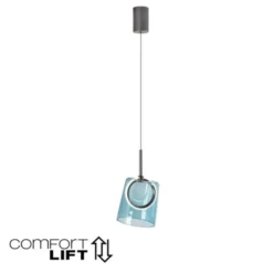 LED Pendelleuchte 1 flammig Metallfarbe Kaffee-blau höhenverstellbar