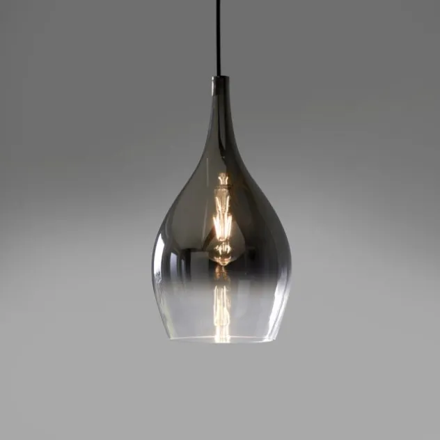LED Pendelleuchte 1 flammig schwarz verchromt Farbverlauf Esstischlampe