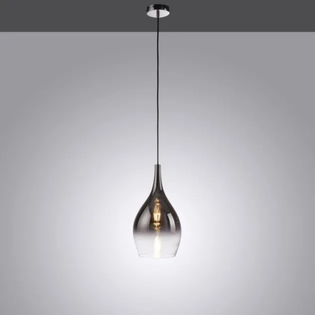 LED Pendelleuchte 1 flammig schwarz verchromt Farbverlauf Esstischlampe