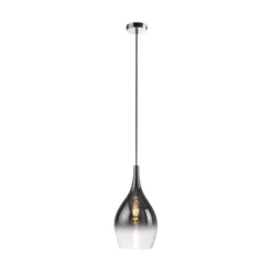 LED Pendelleuchte 1 flammig schwarz verchromt Farbverlauf Esstischlampe