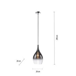 LED Pendelleuchte 1 flammig schwarz verchromt Farbverlauf Esstischlampe