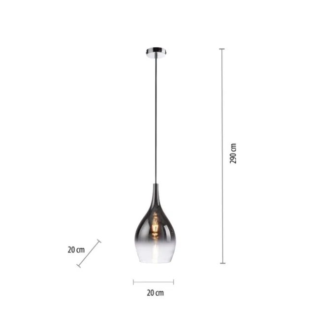 LED Pendelleuchte 1 flammig schwarz verchromt Farbverlauf Esstischlampe