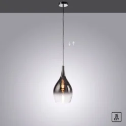 LED Pendelleuchte 1 flammig schwarz verchromt Farbverlauf Esstischlampe