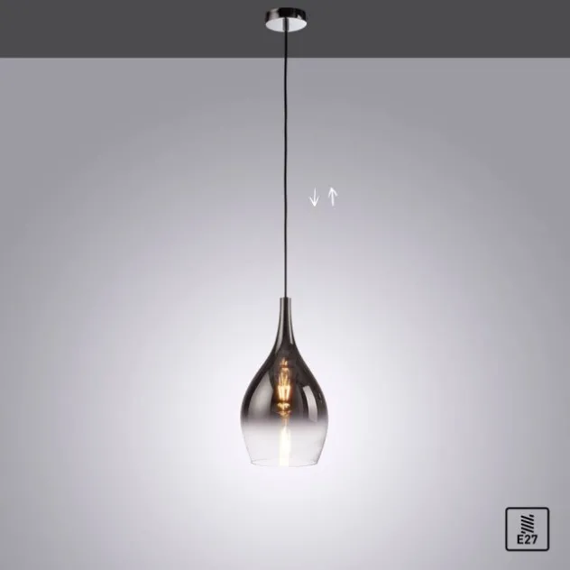 LED Pendelleuchte 1 flammig schwarz verchromt Farbverlauf Esstischlampe