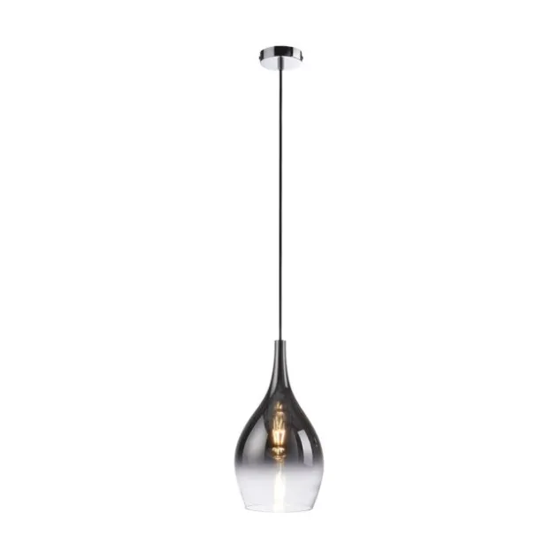LED Pendelleuchte 1 flammig schwarz verchromt Farbverlauf Esstischlampe