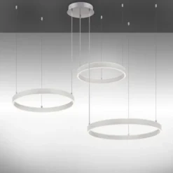 LED Pendelleuchte 3 flammig silber Up- Downlight dimmbar Fernbedienung