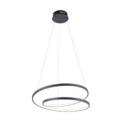 LED-Pendelleuchte, gedrehtes Design, dimmbar, schwarz, Simply Dim