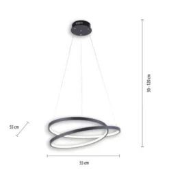LED-Pendelleuchte, gedrehtes Design, dimmbar, schwarz, Simply Dim