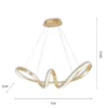 LED Pendelleuchte, gold, elegant, geschwungen, warmweißes Licht, Blattgold