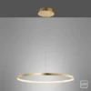 LED-Pendelleuchte, gold farben, Ring Leuchtring Ø60cm, warmweiß