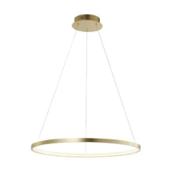 LED-Pendelleuchte, gold farben, Ring Leuchtring Ø60cm, warmweiß