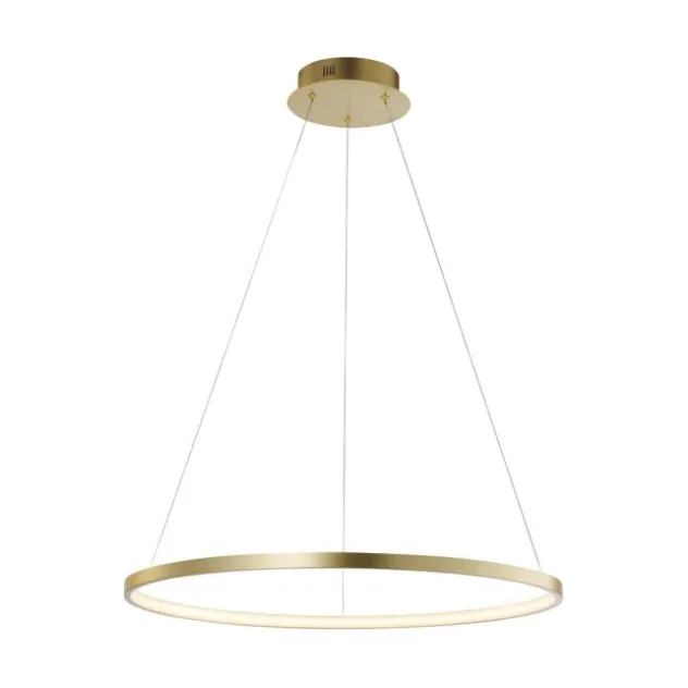 LED-Pendelleuchte, gold farben, Ring Leuchtring Ø60cm, warmweiß