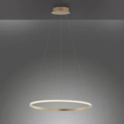 LED-Pendelleuchte, gold farben, Ring Leuchtring Ø60cm, warmweiß