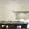 LED-Pendelleuchte, gold, warmweiße Lichtfarbe, inkl. Dimmfunktion, modern