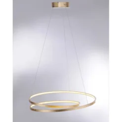 LED-Pendelleuchte, gold, warmweiße Lichtfarbe, inkl. Dimmfunktion, modern