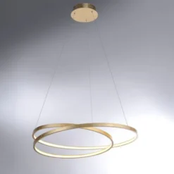 LED-Pendelleuchte, gold, warmweiße Lichtfarbe, inkl. Dimmfunktion, modern