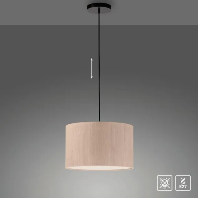 LED Pendelleuchte GREEN beige Cord Lampenschirm Esszimmer Küche