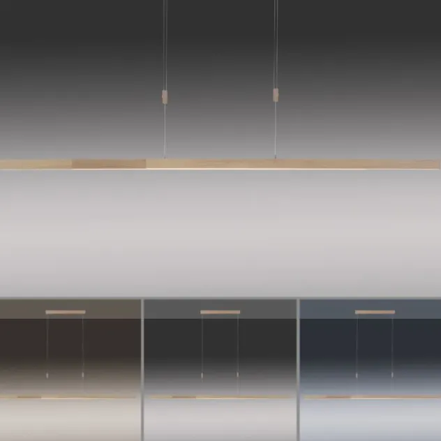 LED Pendelleuchte, Holzdekor-Optik, Lichtfarbensteuerung (CCT), ausziehbar