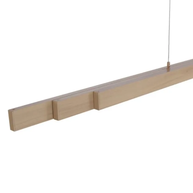 LED Pendelleuchte, Holzdekor-Optik, Lichtfarbensteuerung (CCT), ausziehbar