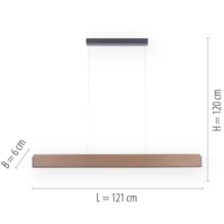 LED-Pendelleuchte, holz, dimmbar, CCT, Fernbedienung, IP20