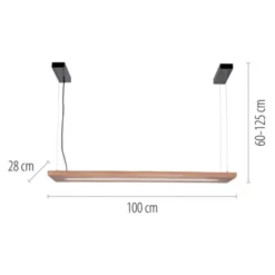 LED-Pendelleuchte, holz-natur, CCT, dimmbar, Memory, IP20