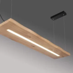 LED-Pendelleuchte, holz-natur, CCT, dimmbar, Memory, IP20
