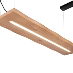 LED-Pendelleuchte, holz-natur, CCT, dimmbar, Memory, IP20