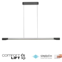 LED Pendelleuchte HOOP aluminium anthrazit höhenverstellbar dimmbar