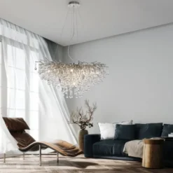 LED Pendelleuchte ICICLE Pendellampe silberfarbig ICICLE Lichtspiel