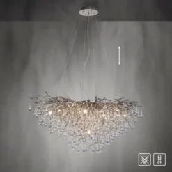 LED Pendelleuchte ICICLE Pendellampe silberfarbig ICICLE Lichtspiel